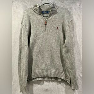 Polo Ralph Lauren 1/4 Zip Pullover Gray Knit Sweater Men’s Size XL